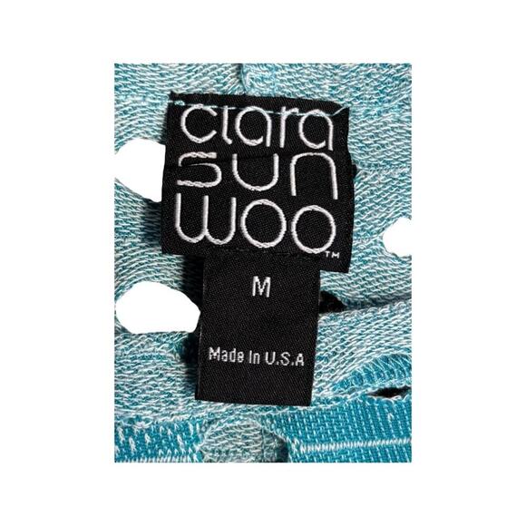 Clara Sun Woo Top Size Medium Blue Lagenlook Artsy Boho Beachy Coastal Prep - Picture 5 of 7